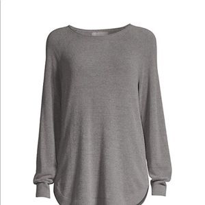 BAREFOOT DREAMS Cozychic Ultra Lite Long Sleeve Sweatshirt Top Glacier Gray Lg